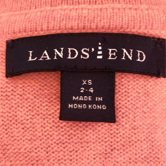 LANDS END sXS cashmere collared sweater Gorgeous melon color Very soft Looks new - Picture 3 of 5